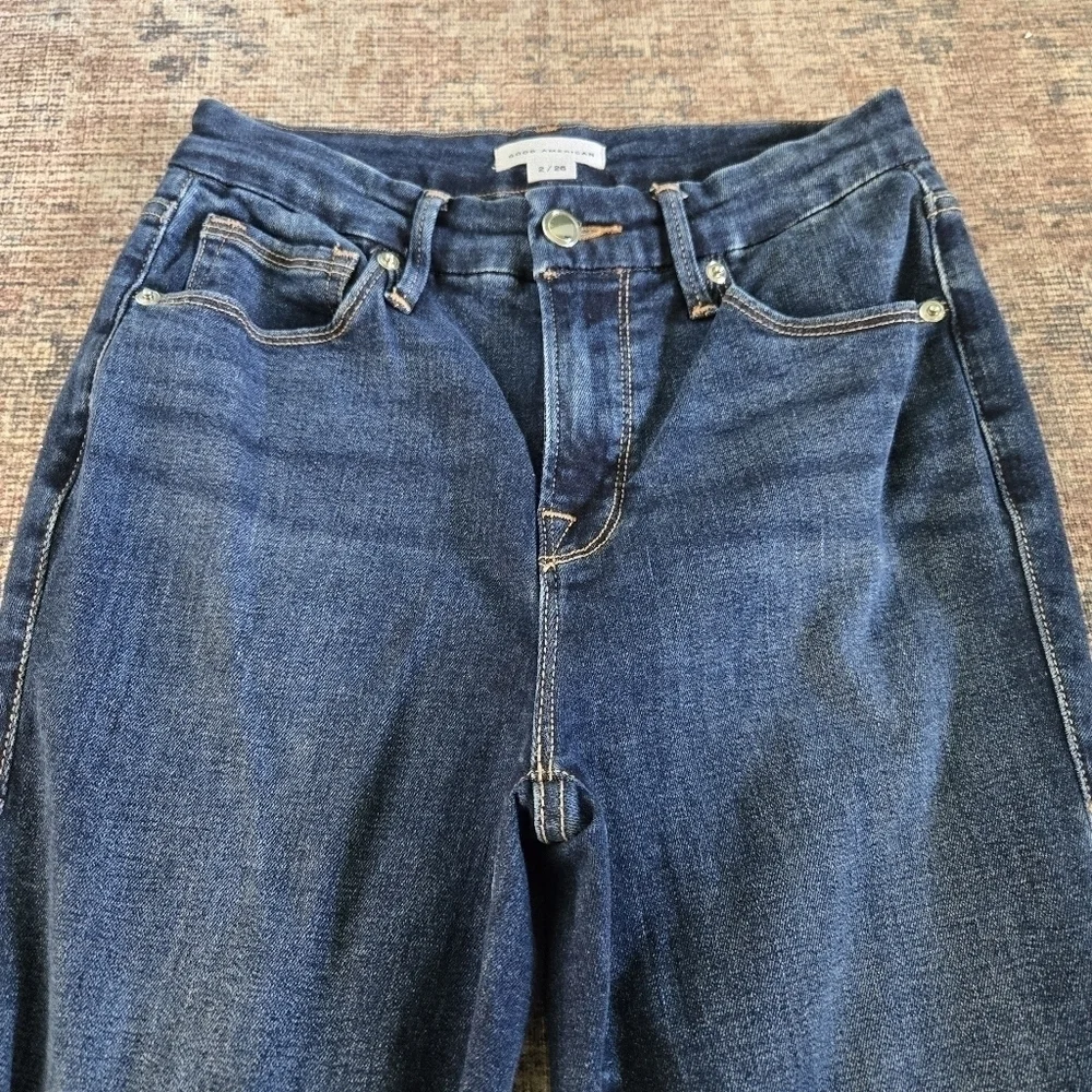 Good American Good Legs Chewed Hem Raw Denim High Rise Sculpting Skinny Jeans 2 - Picture 5 of 10